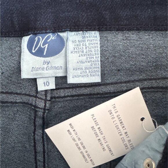 Dg2 By Diane Gilman Womens Dark Blue Denim Bermuda Shorts Size 10 Cotton Blend - Picture 4 of 5